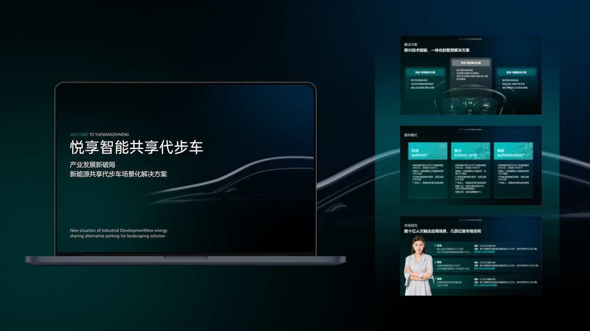 悦享智能共享代步车 BP 成品：科技风格